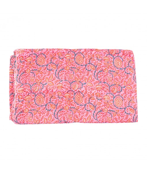 Floral Hand Block Print Natural Cotton Fabric Sewing Material