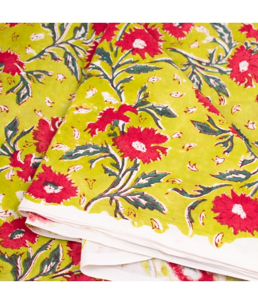 Floral Printed Block Running Cotton Dressmaking Fabric - Tulinii