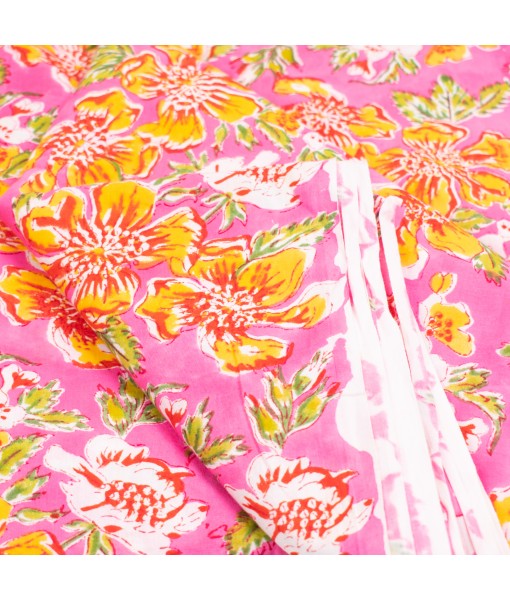Hand Block Floral Printed Indian Cotton Dress Sewing Fabric 