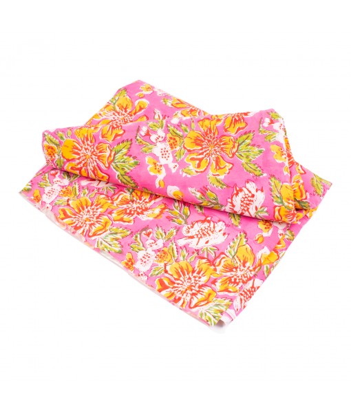 Hand Block Floral Printed Indian Cotton Dress Sewing Fabric 