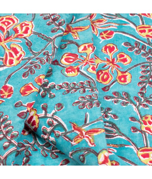 Handmade Cotton Paisley Block Printed Indian Sewing Fabric - Tulinii