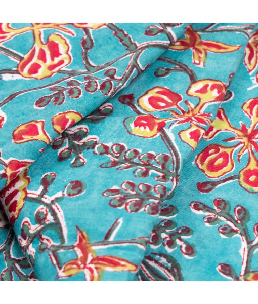 Handmade Cotton Paisley Block Printed Indian Sewing Fabric - Tulinii