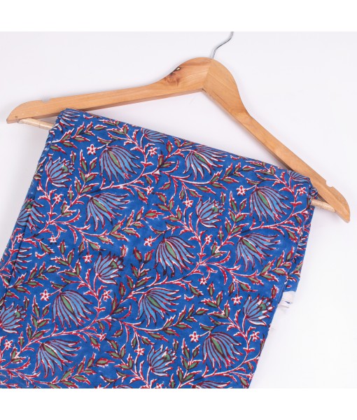 Handmade Running Cotton Block Floral Printed Voile Fabric
