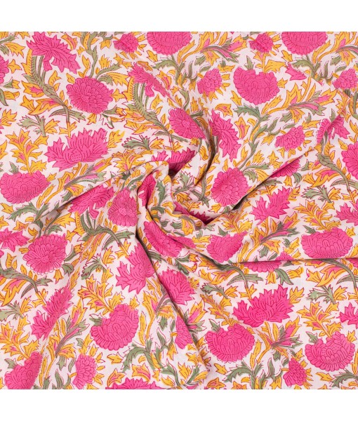 Natural Cotton Wooden Block Printed Dress Material Indian Fabric - Tulinii