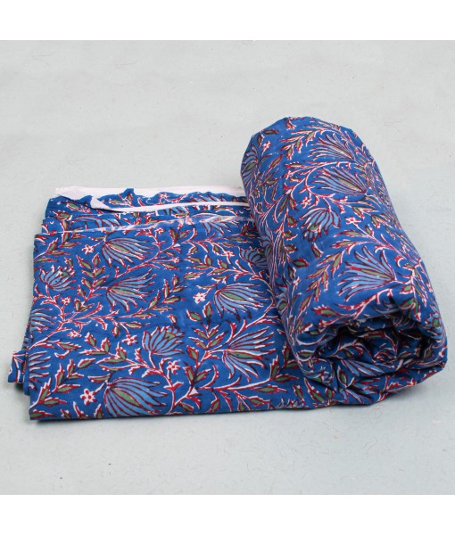 Handmade Running Cotton Block Floral Printed Voile Fabric