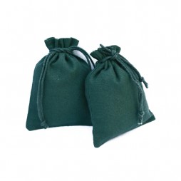 Drawstring Jewelry Green Pouches, 100 pcs Storage Bags