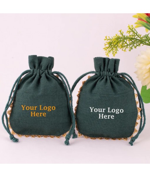 Custom Jewelry Packaging Pouch Custom Logo Print Package Supplies Cotton Jewelry Bags - Tulinii