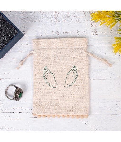 Custom Jewellery Packaging Pouch Logo Personalized Drawstring Bag Small Wedding Favor Ring Cotton Pouch Bag - Tulinii