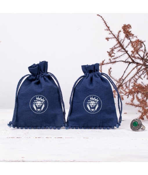 Custom Packaging Bags, Drawstring Wedding Favor Jewellery Bags (Navy Blue, Set of 100) - Tulinii